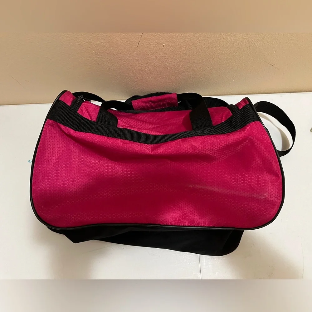 Adidas Diablo Duffel Bag Pink Black Logo Gym Workout Tote Sport Duffle Weekender - Picture 5 of 12